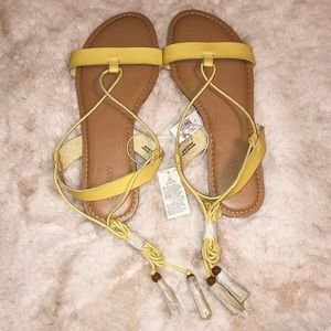 NWT Yellow Gladiator Sandals